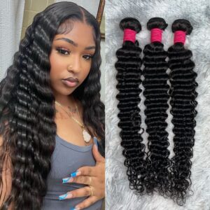 9A Deep Wave Curly Human Hair Bundles
